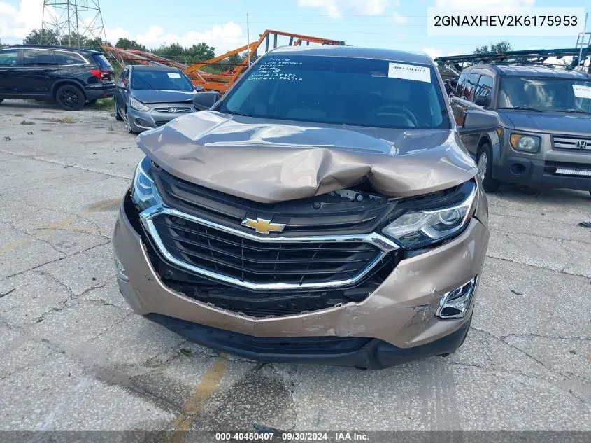 2019 Chevrolet Equinox Ls VIN: 2GNAXHEV2K6175953 Lot: 40450407