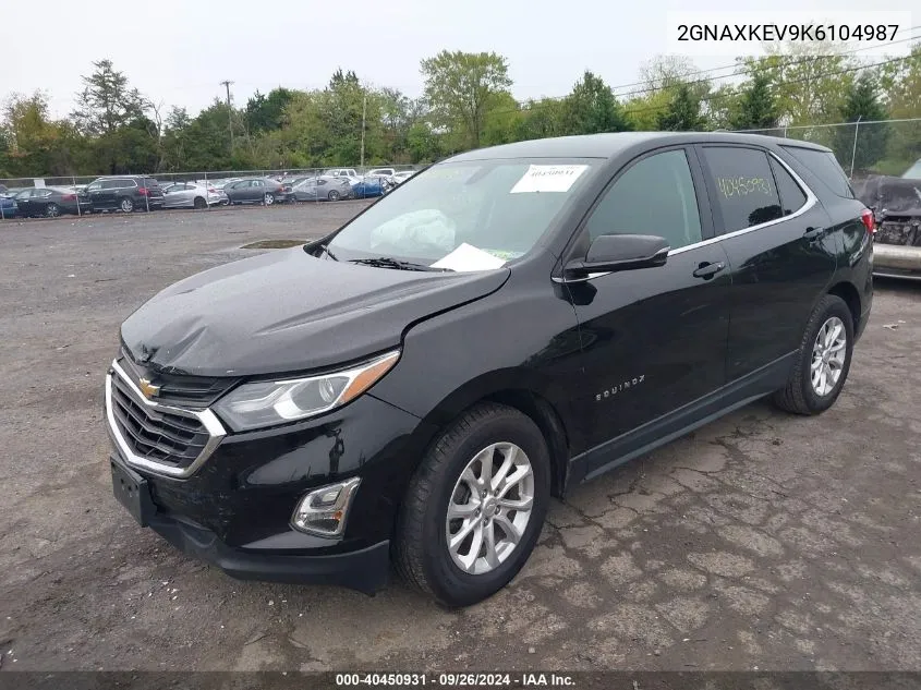 2019 Chevrolet Equinox Lt VIN: 2GNAXKEV9K6104987 Lot: 40450931