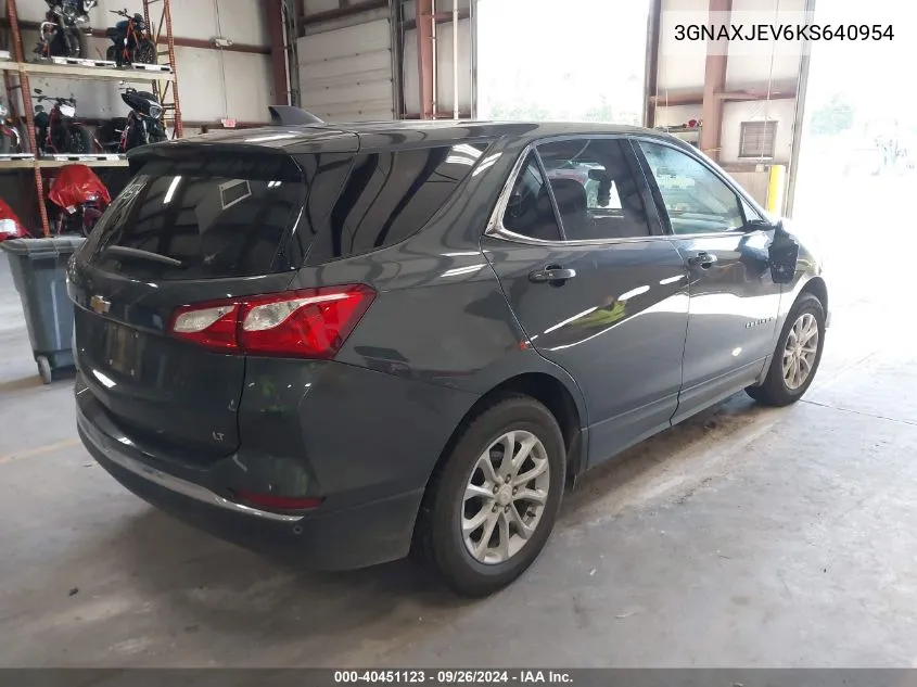 2019 Chevrolet Equinox Lt VIN: 3GNAXJEV6KS640954 Lot: 40451123