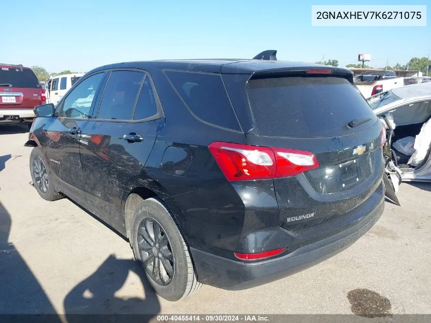 2019 Chevrolet Equinox Ls VIN: 2GNAXHEV7K6271075 Lot: 40455414