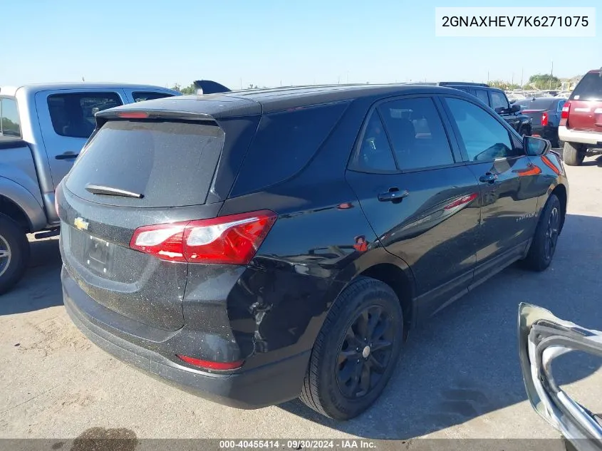 2019 Chevrolet Equinox Ls VIN: 2GNAXHEV7K6271075 Lot: 40455414