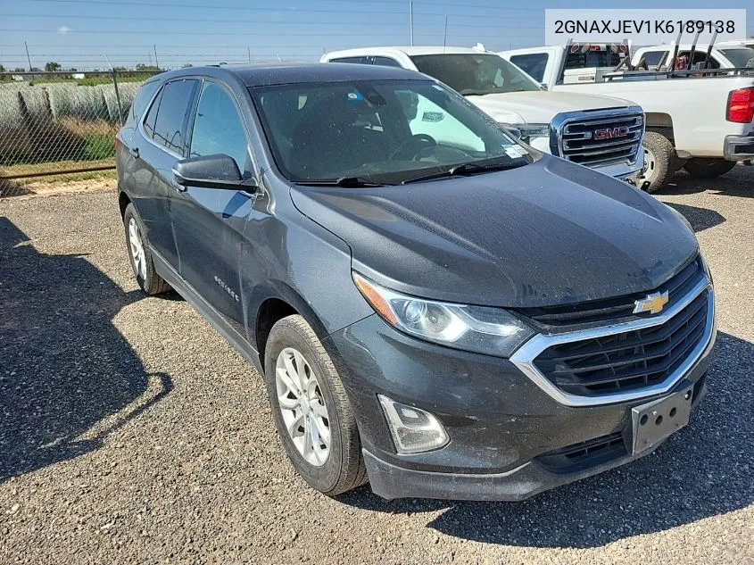 2019 Chevrolet Equinox Lt VIN: 2GNAXJEV1K6189138 Lot: 40457714