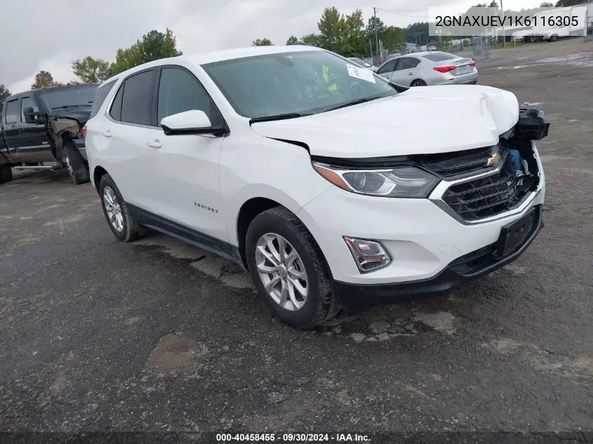 2019 Chevrolet Equinox Lt VIN: 2GNAXUEV1K6116305 Lot: 40458455