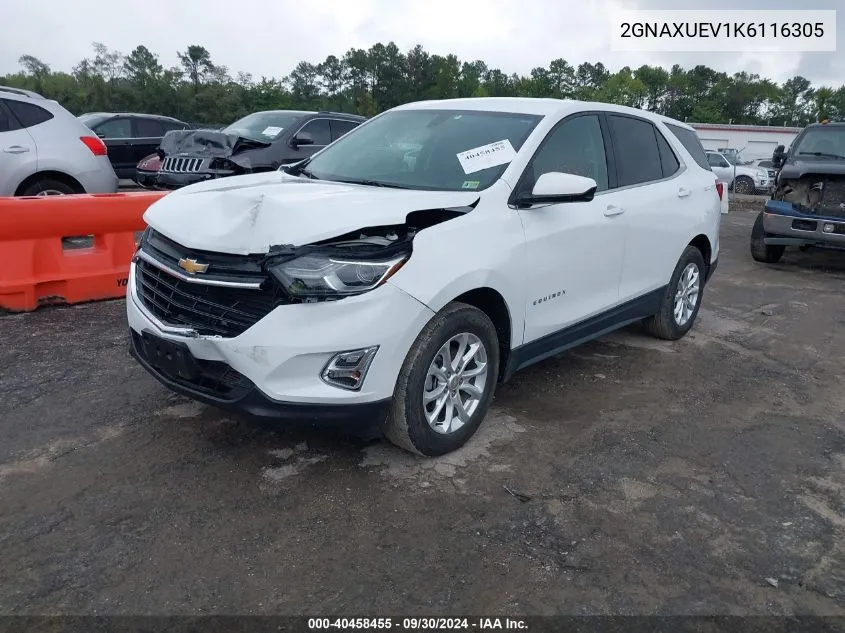 2019 Chevrolet Equinox Lt VIN: 2GNAXUEV1K6116305 Lot: 40458455