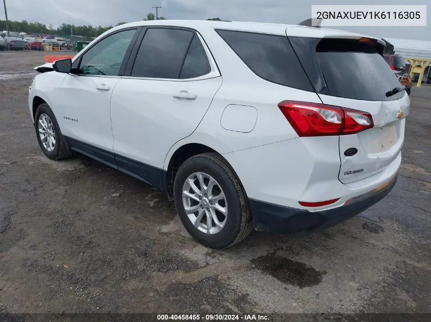 2019 Chevrolet Equinox Lt VIN: 2GNAXUEV1K6116305 Lot: 40458455