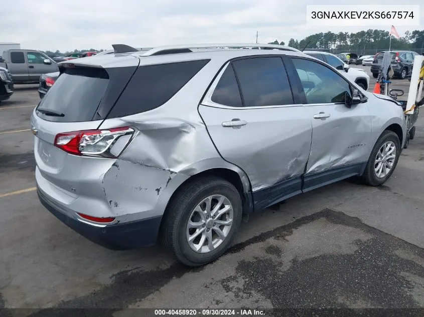 2019 Chevrolet Equinox Lt VIN: 3GNAXKEV2KS667574 Lot: 40458920