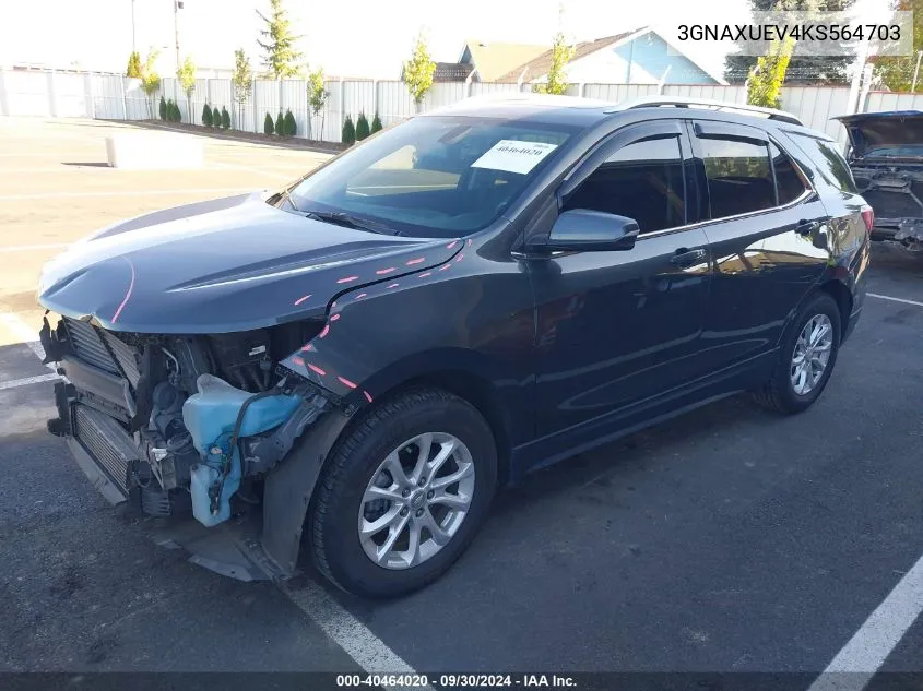 2019 Chevrolet Equinox Lt VIN: 3GNAXUEV4KS564703 Lot: 40464020