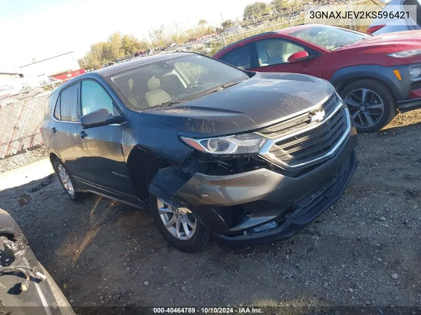 2019 Chevrolet Equinox Lt VIN: 3GNAXJEV2KS596421 Lot: 40464789