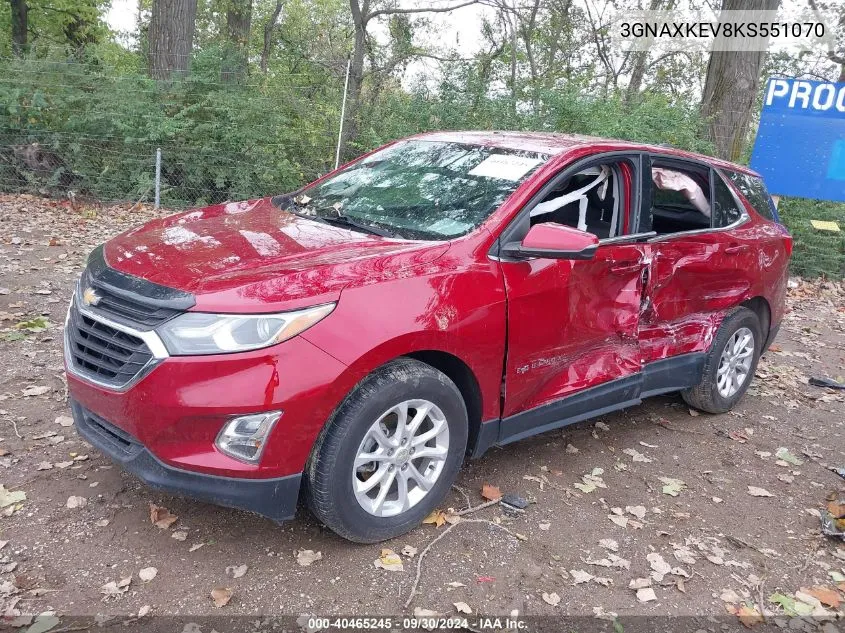 3GNAXKEV8KS551070 2019 Chevrolet Equinox Lt