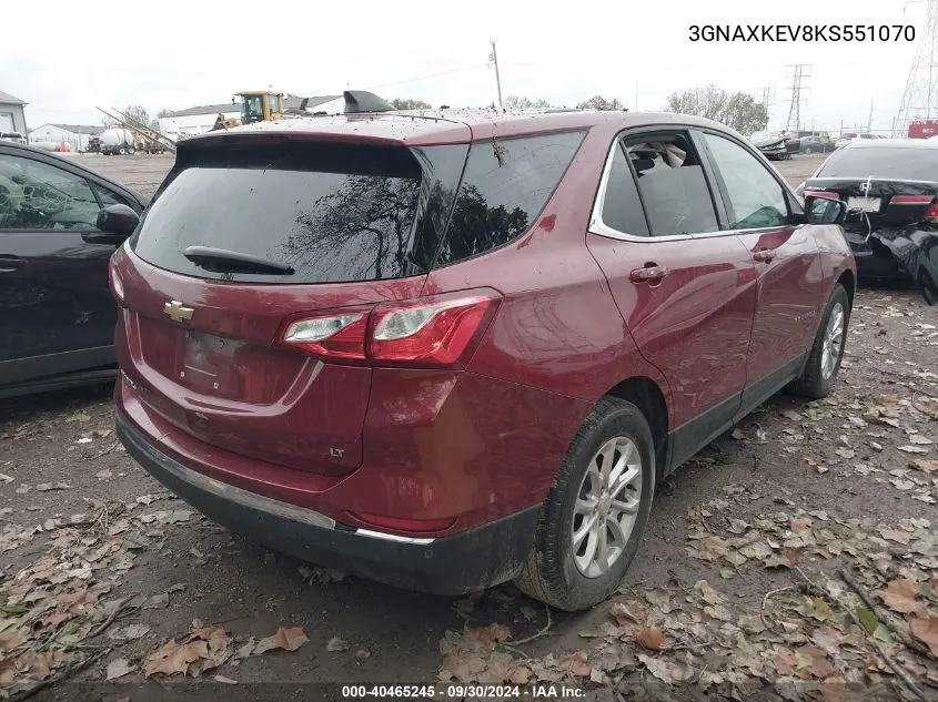 3GNAXKEV8KS551070 2019 Chevrolet Equinox Lt