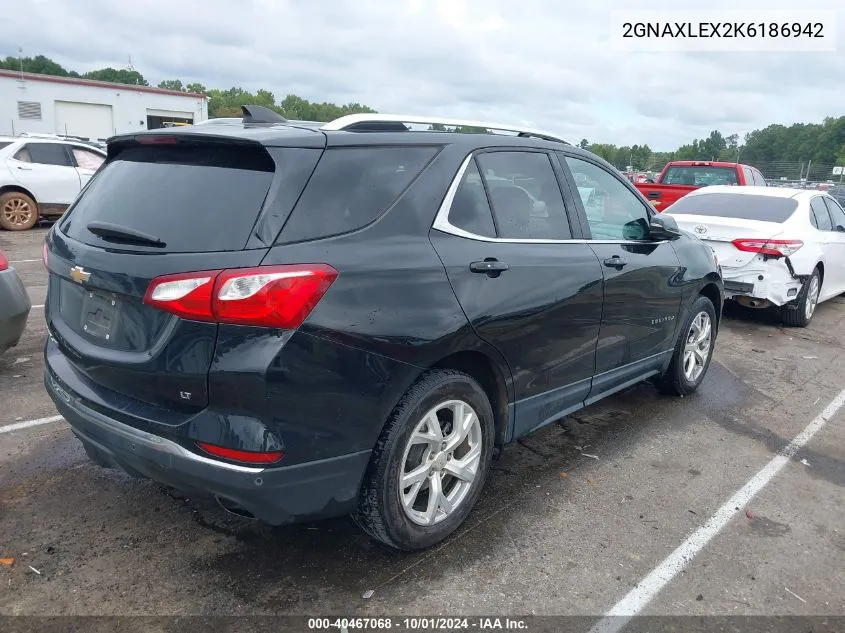 2019 Chevrolet Equinox Lt VIN: 2GNAXLEX2K6186942 Lot: 40467068