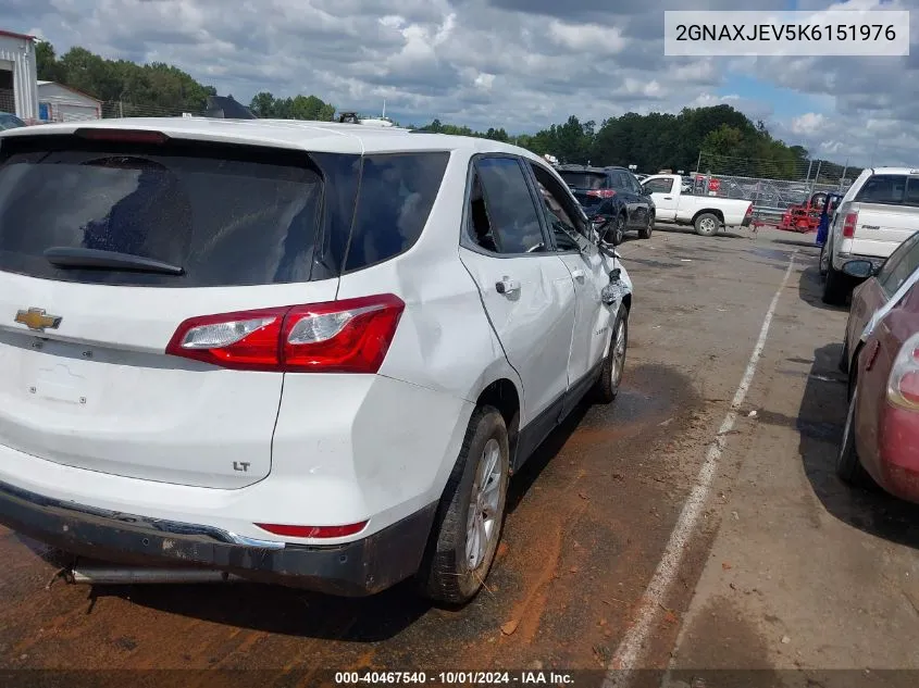 2019 Chevrolet Equinox Lt VIN: 2GNAXJEV5K6151976 Lot: 40467540