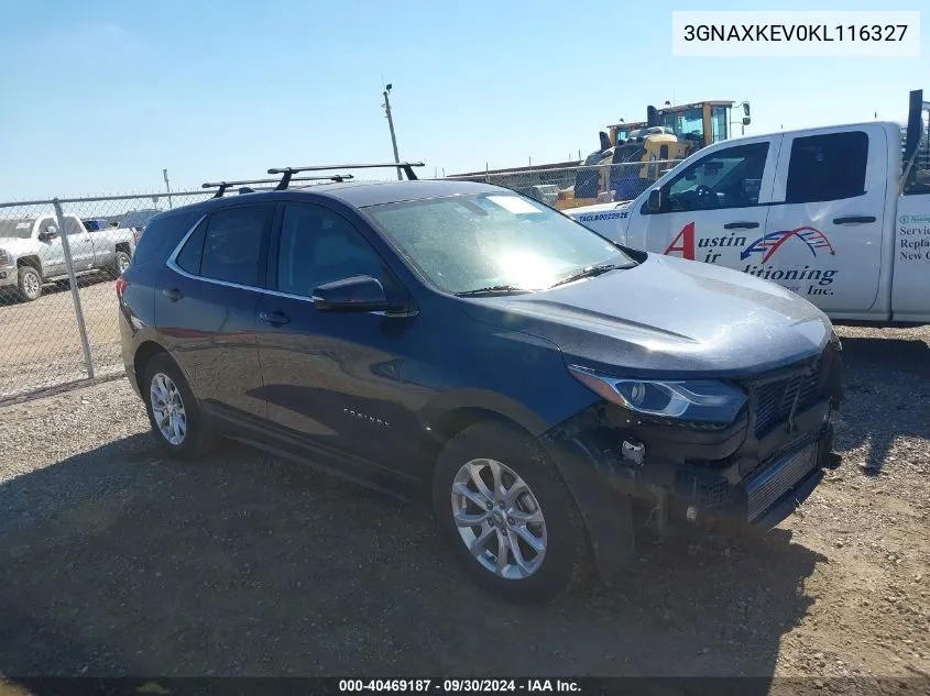 2019 Chevrolet Equinox Lt VIN: 3GNAXKEV0KL116327 Lot: 40469187