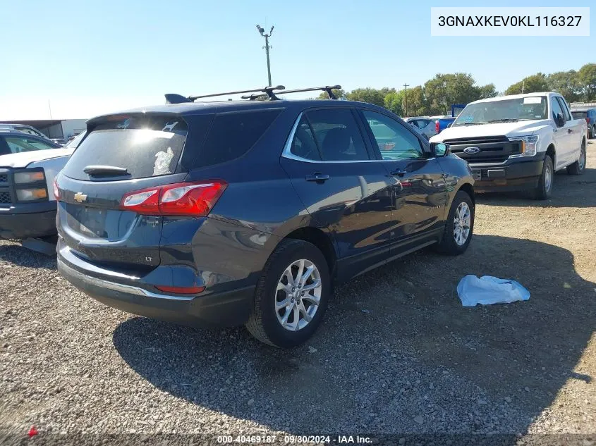 2019 Chevrolet Equinox Lt VIN: 3GNAXKEV0KL116327 Lot: 40469187