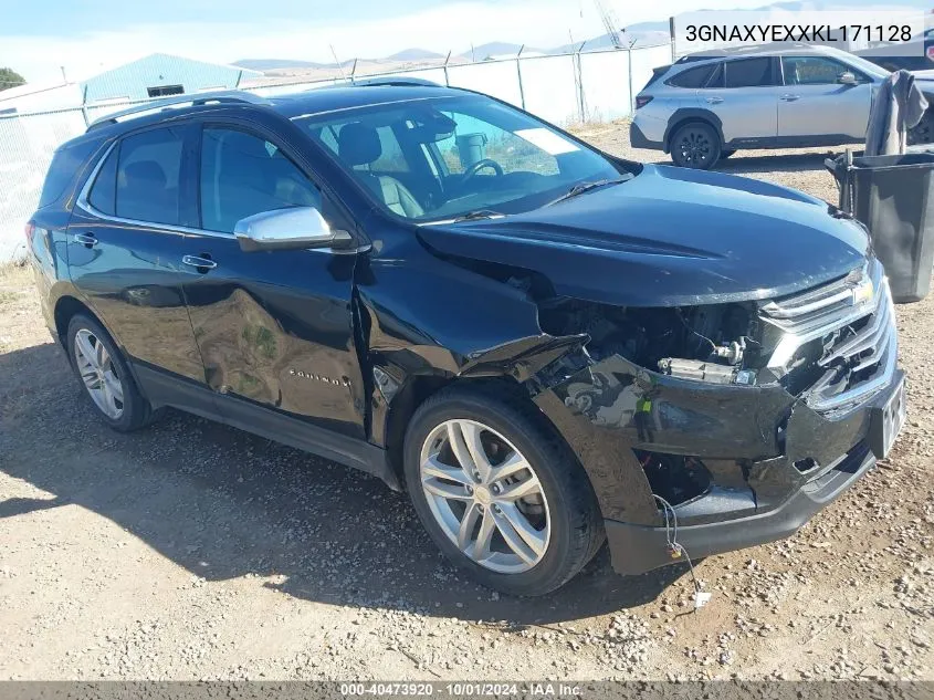 2019 Chevrolet Equinox Premier VIN: 3GNAXYEXXKL171128 Lot: 40473920