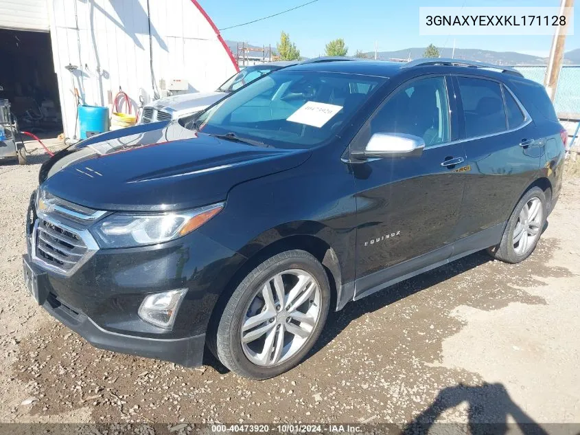 2019 Chevrolet Equinox Premier VIN: 3GNAXYEXXKL171128 Lot: 40473920