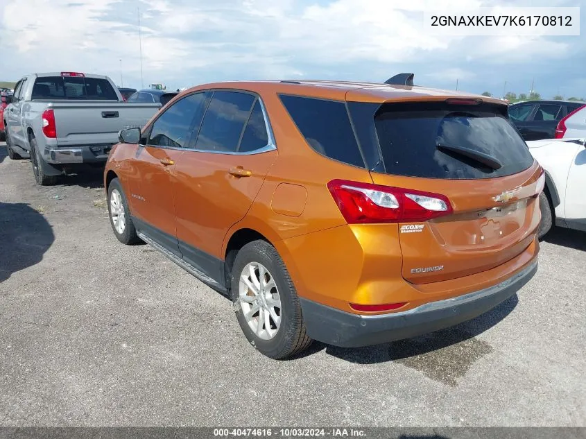 2019 Chevrolet Equinox Lt VIN: 2GNAXKEV7K6170812 Lot: 40474616