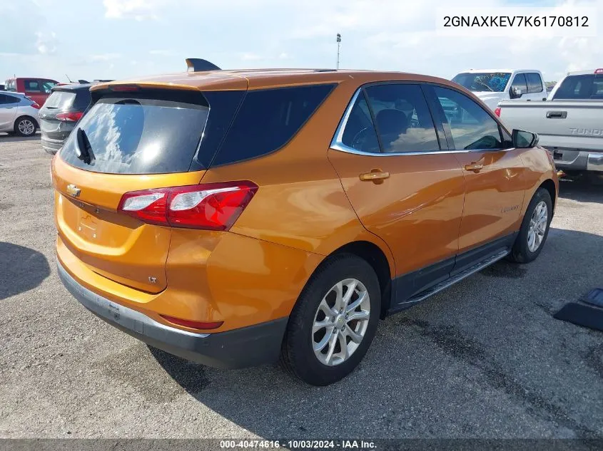 2019 Chevrolet Equinox Lt VIN: 2GNAXKEV7K6170812 Lot: 40474616