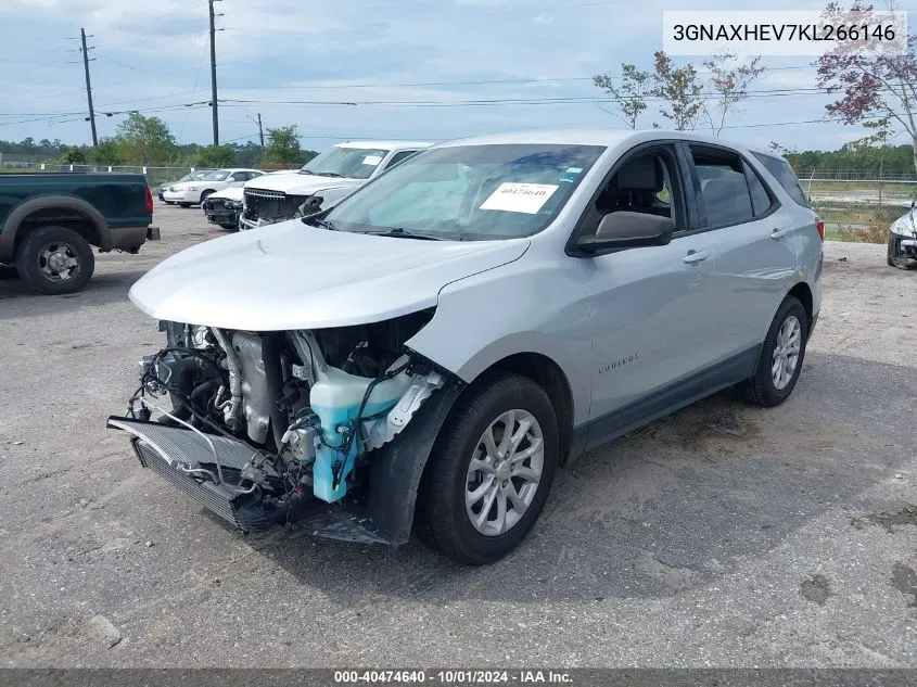 2019 Chevrolet Equinox Ls VIN: 3GNAXHEV7KL266146 Lot: 40474640