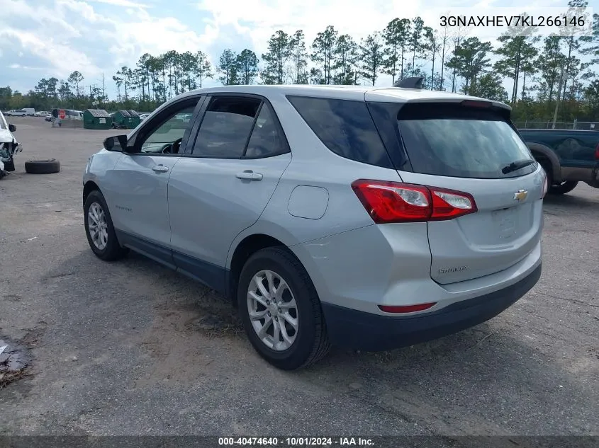 2019 Chevrolet Equinox Ls VIN: 3GNAXHEV7KL266146 Lot: 40474640