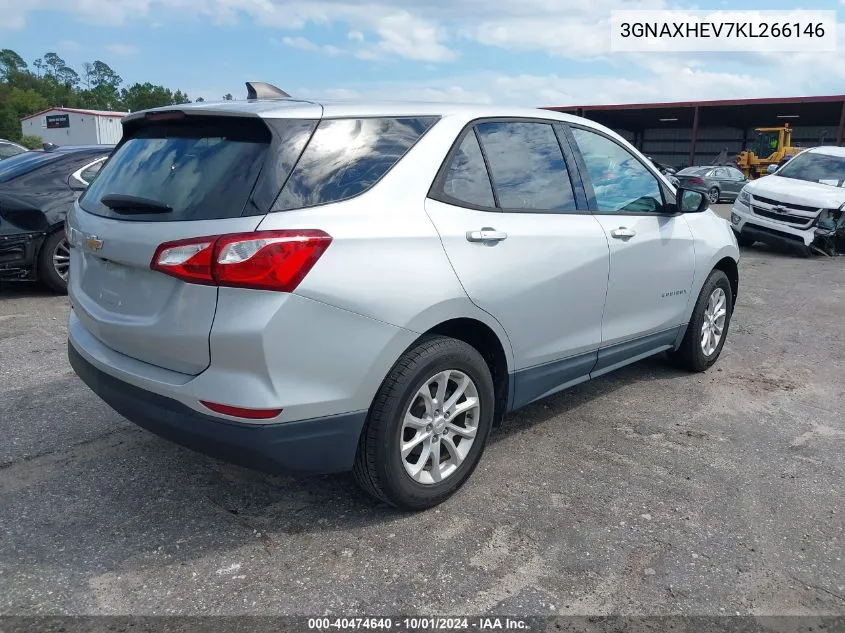 2019 Chevrolet Equinox Ls VIN: 3GNAXHEV7KL266146 Lot: 40474640