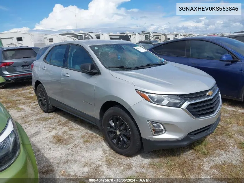 2019 Chevrolet Equinox Ls VIN: 3GNAXHEV0KS563846 Lot: 40475670