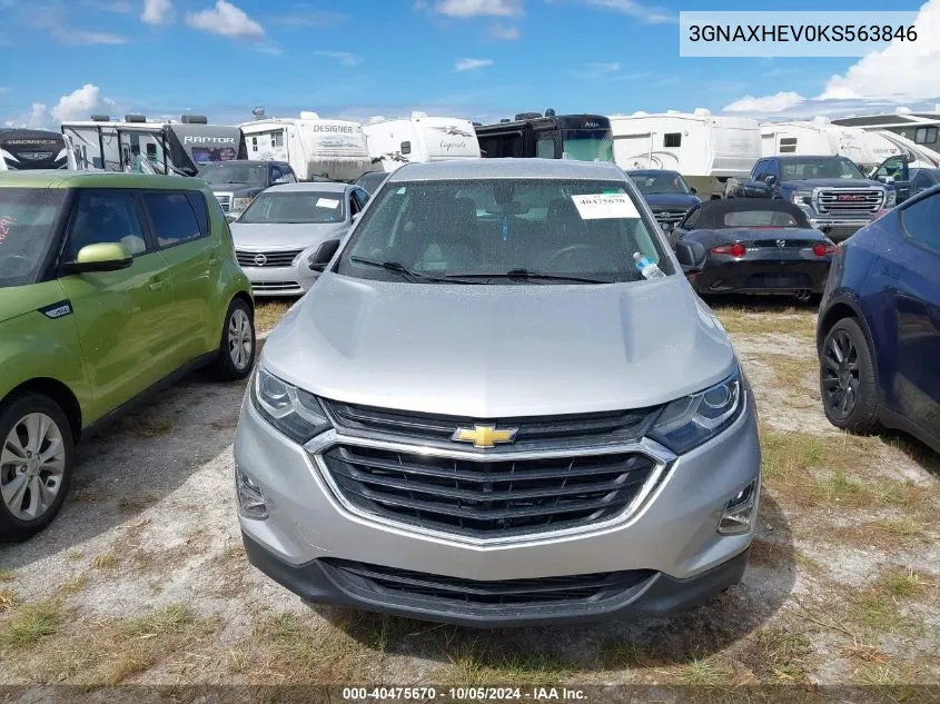 2019 Chevrolet Equinox Ls VIN: 3GNAXHEV0KS563846 Lot: 40475670