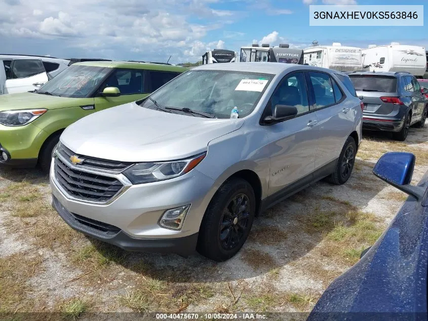 2019 Chevrolet Equinox Ls VIN: 3GNAXHEV0KS563846 Lot: 40475670