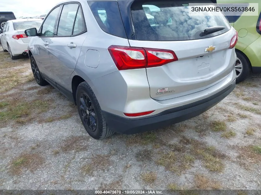 2019 Chevrolet Equinox Ls VIN: 3GNAXHEV0KS563846 Lot: 40475670