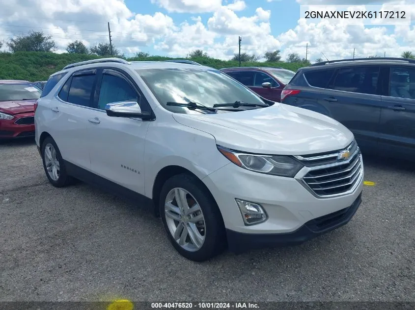 2019 Chevrolet Equinox Premier VIN: 2GNAXNEV2K6117212 Lot: 40476520