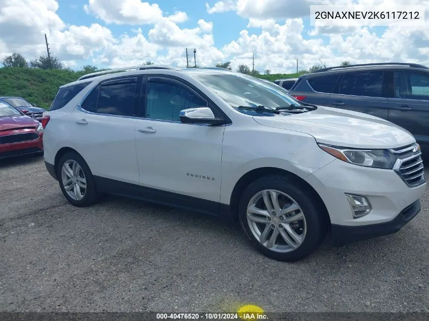 2019 Chevrolet Equinox Premier VIN: 2GNAXNEV2K6117212 Lot: 40476520