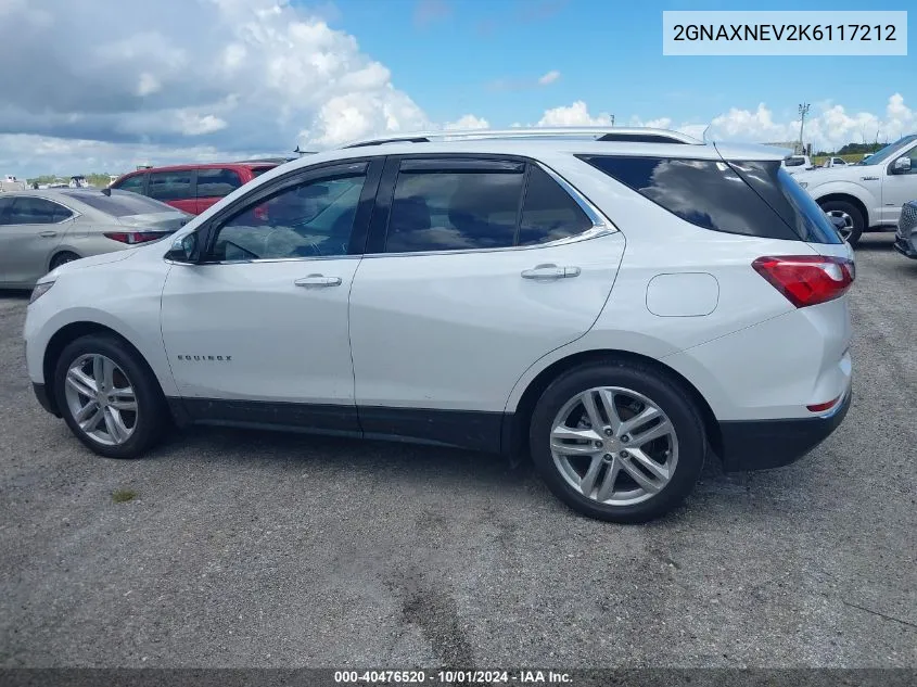 2019 Chevrolet Equinox Premier VIN: 2GNAXNEV2K6117212 Lot: 40476520