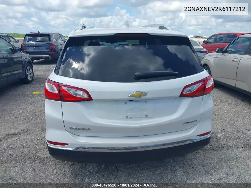 2019 Chevrolet Equinox Premier VIN: 2GNAXNEV2K6117212 Lot: 40476520