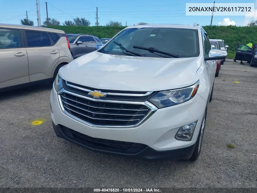 2019 Chevrolet Equinox Premier VIN: 2GNAXNEV2K6117212 Lot: 40476520