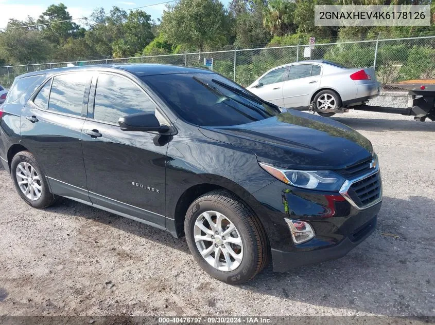 2019 Chevrolet Equinox Ls VIN: 2GNAXHEV4K6178126 Lot: 40476797