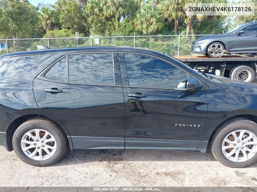 2019 Chevrolet Equinox Ls VIN: 2GNAXHEV4K6178126 Lot: 40476797