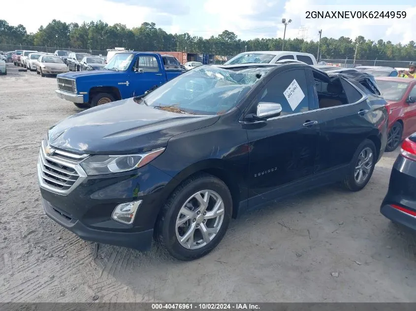 2019 Chevrolet Equinox Premier VIN: 2GNAXNEV0K6244959 Lot: 40476961