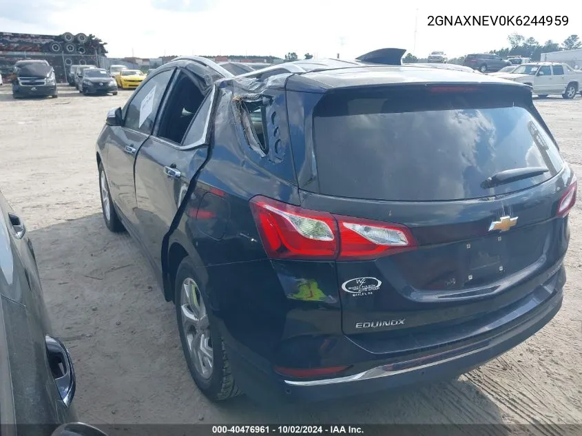 2019 Chevrolet Equinox Premier VIN: 2GNAXNEV0K6244959 Lot: 40476961