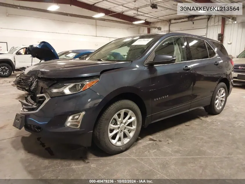 2019 Chevrolet Equinox Lt VIN: 3GNAXKEV6KL213564 Lot: 40479236