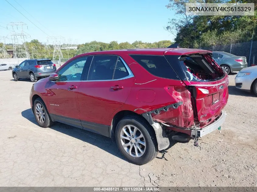 2019 Chevrolet Equinox Lt VIN: 3GNAXKEV4KS615329 Lot: 40485121