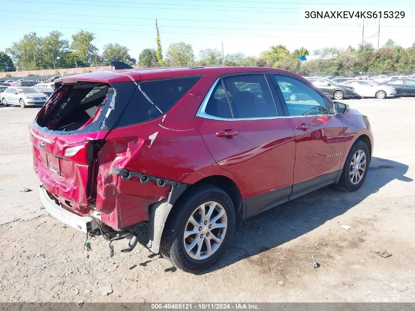 2019 Chevrolet Equinox Lt VIN: 3GNAXKEV4KS615329 Lot: 40485121