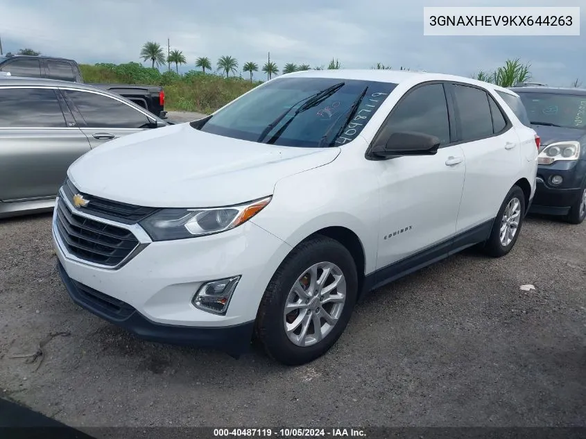 2019 Chevrolet Equinox Ls VIN: 3GNAXHEV9KX644263 Lot: 40487119