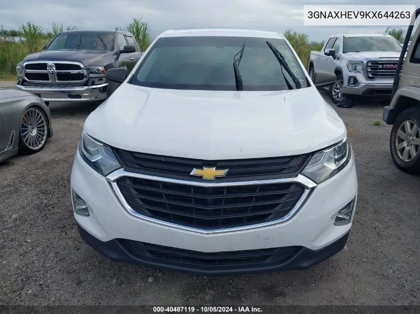 2019 Chevrolet Equinox Ls VIN: 3GNAXHEV9KX644263 Lot: 40487119