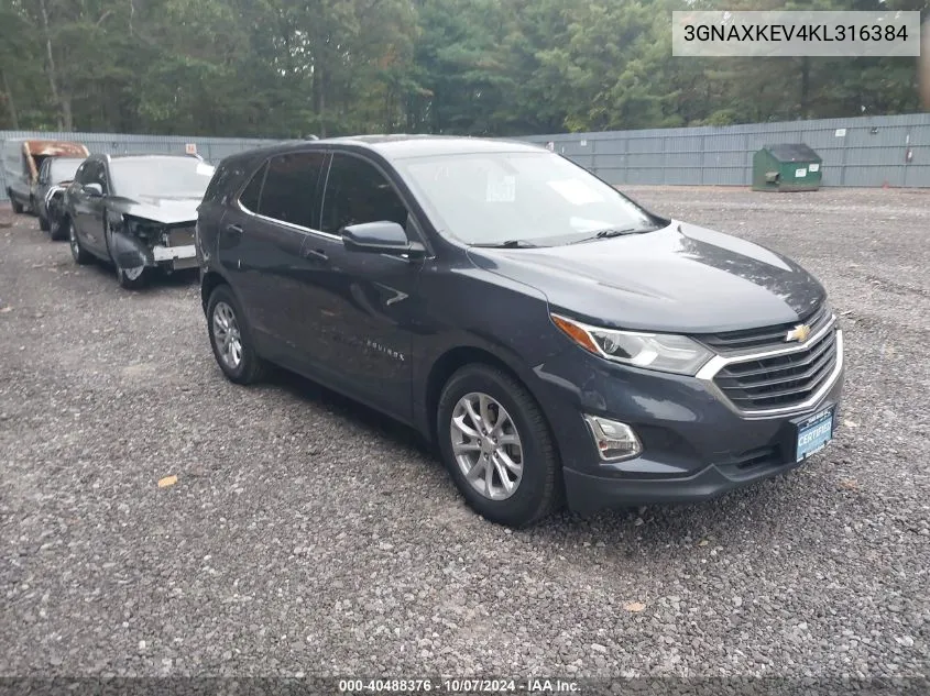 2019 Chevrolet Equinox Lt VIN: 3GNAXKEV4KL316384 Lot: 40488376