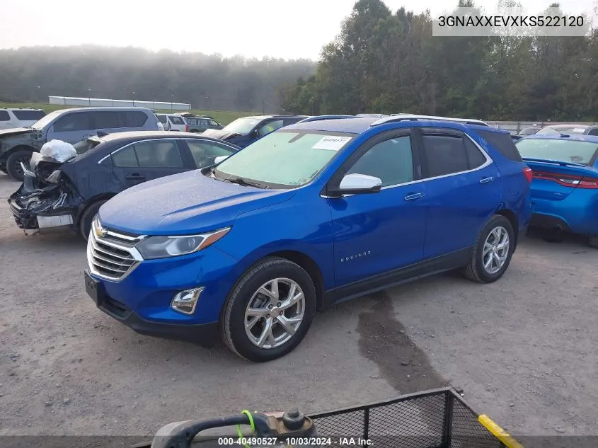 2019 Chevrolet Equinox Premier VIN: 3GNAXXEVXKS522120 Lot: 40490527