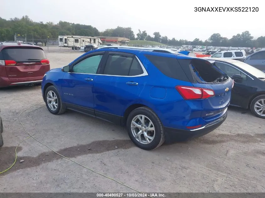 2019 Chevrolet Equinox Premier VIN: 3GNAXXEVXKS522120 Lot: 40490527