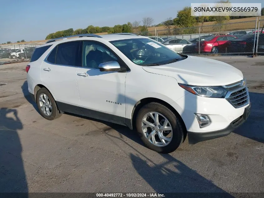 2019 Chevrolet Equinox Premier VIN: 3GNAXXEV9KS566979 Lot: 40492772