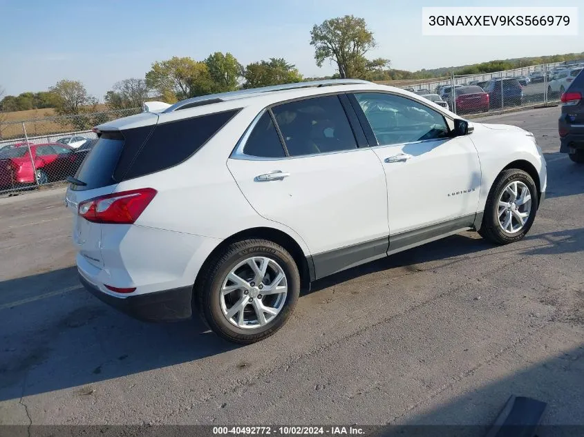 2019 Chevrolet Equinox Premier VIN: 3GNAXXEV9KS566979 Lot: 40492772