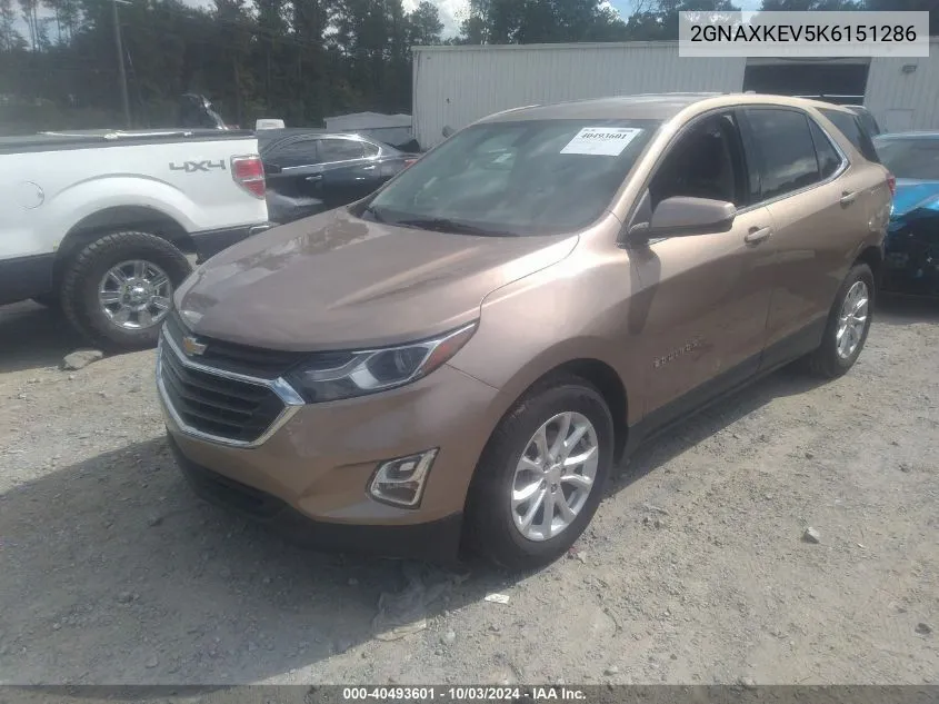 2019 Chevrolet Equinox Lt VIN: 2GNAXKEV5K6151286 Lot: 40493601