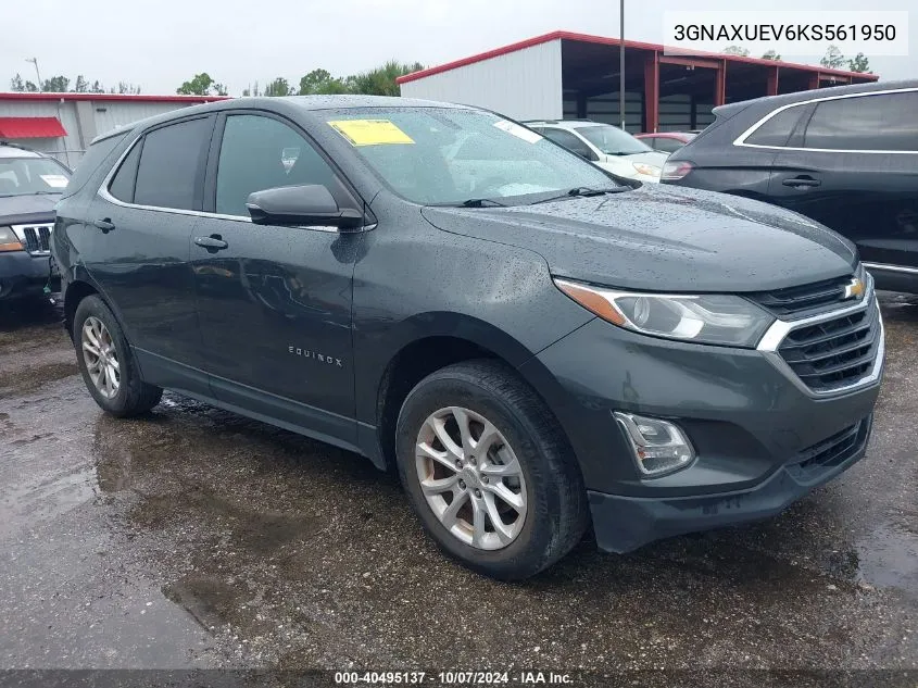 2019 Chevrolet Equinox Lt VIN: 3GNAXUEV6KS561950 Lot: 40495137